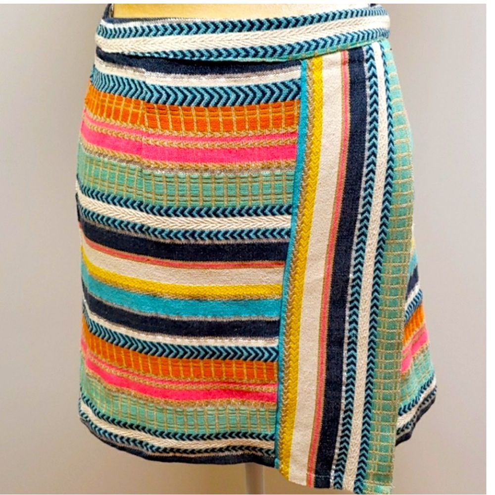 ⭐️NWT Ark & Co Faux Wrap Striped Mini Skirt⭐️